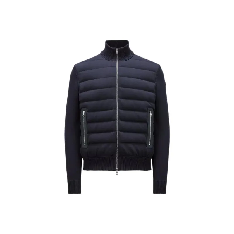 Moncler Padded Corduroy Collection SS24 Padded Cotton Zip Up Cardigan Down Jacket Men's Blue-0