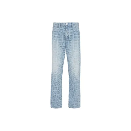 BALMAIN Embroidered Mid Rise Jeans