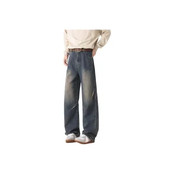 Warrior Huichao Riding The Wind Collection Jeans Unisex Blue
