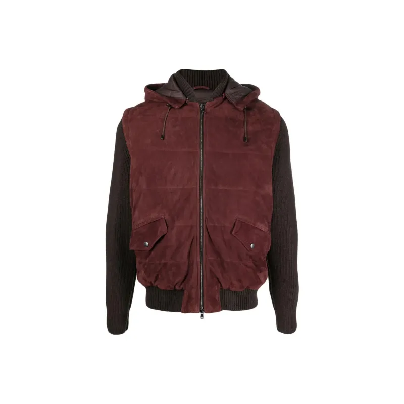 BARBA Panelled Leather Jacket-0