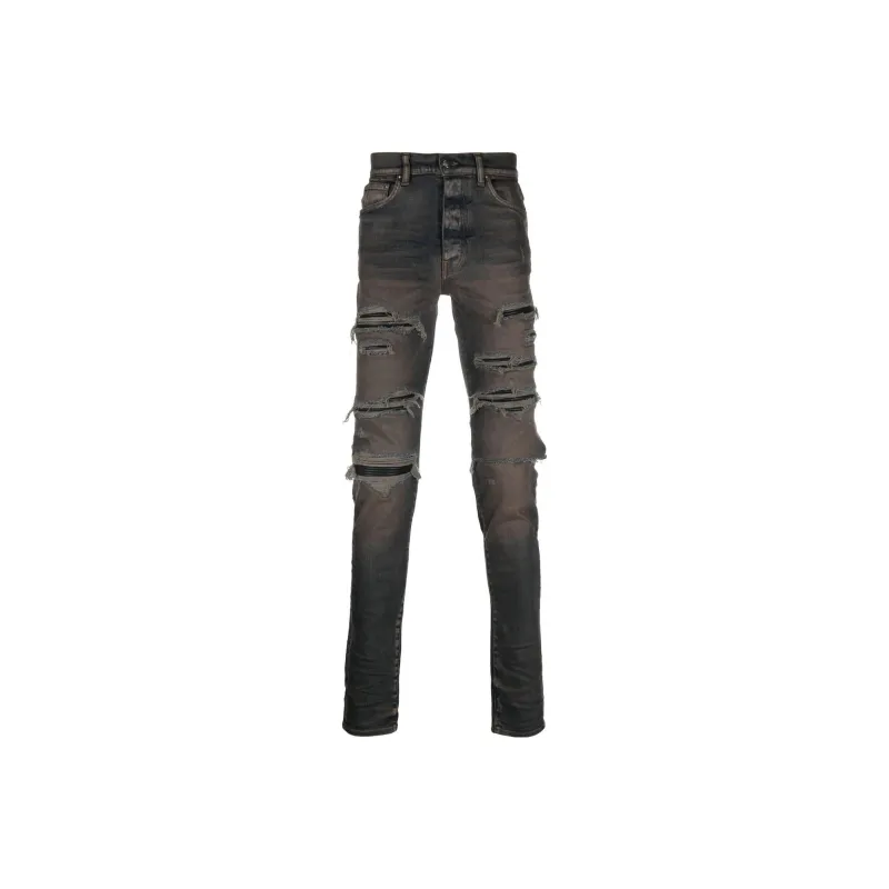 AMIRI Leather Thrasher Jeans-0