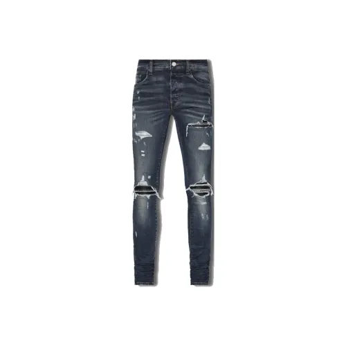 AMIRI Logo Distressed Skinny Jeans