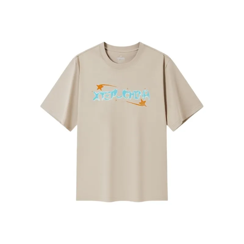 XTEP T Shirt Unisex Latte Brown-0