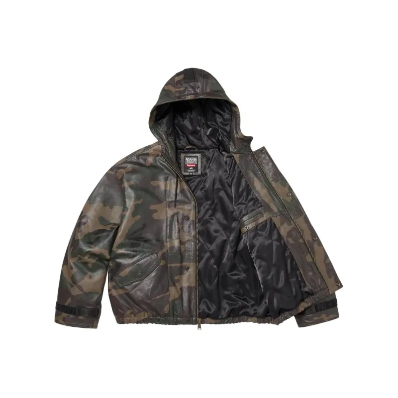 Supreme Marithé + François Girbaud Hooded Leather Flight Bomber Jacket-5