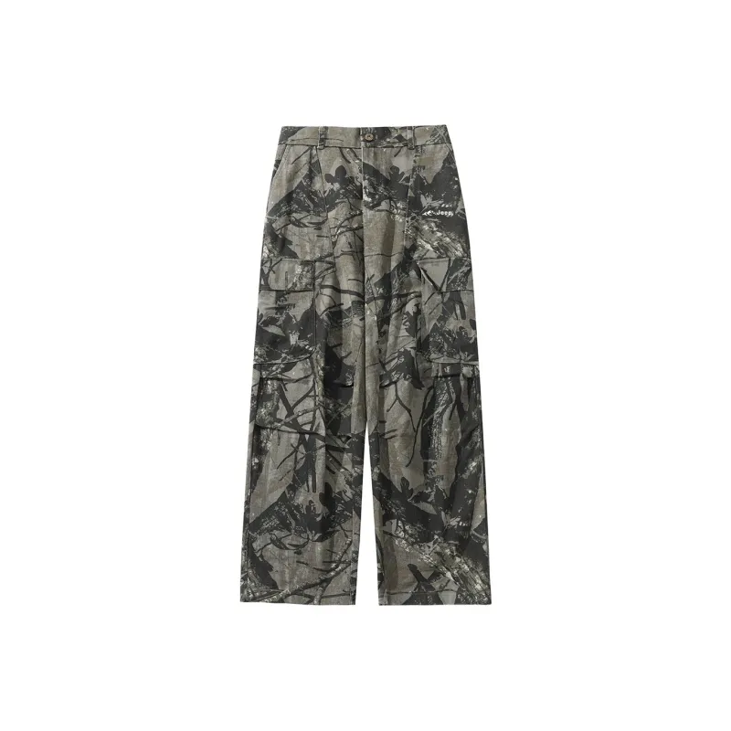 Jeep Jeans Unisex Falling Leaves Green Camouflage-0
