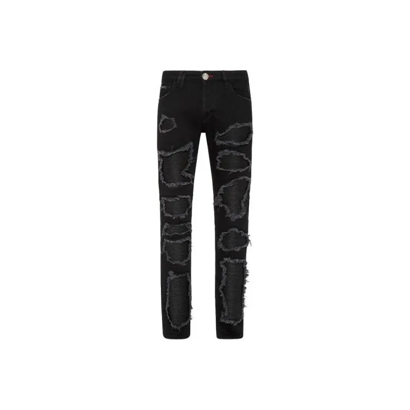 PHILIPP PLEIN Rip detailed Skinny cut Jeans-0