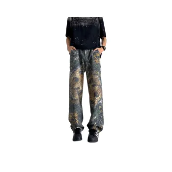 BRYAN JIMENEZ Jeans Unisex Branch Camouflage Color