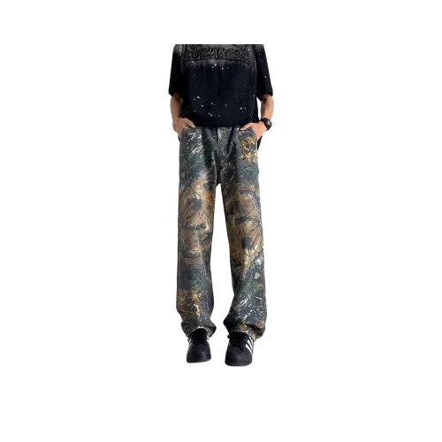 BRYAN JIMENEZ Jeans Unisex Branch Camouflage Color