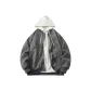 Dark Gray Coat+White Sweatshirt