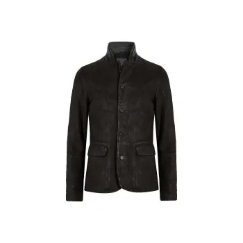 ALLSAINTS Leather Jacket Men's Smoke Gray