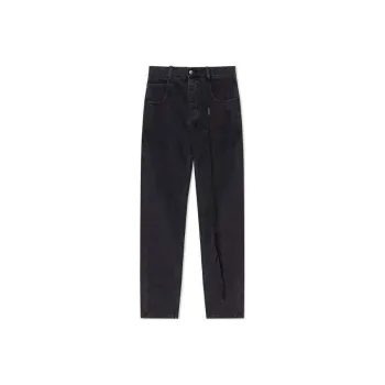 Ann Demeulemeester Straight Leg Strap Detailed Jeans