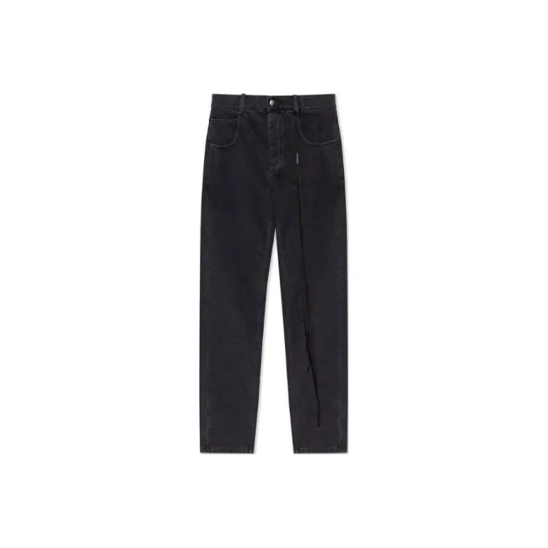 Ann Demeulemeester Straight Leg Strap Detailed Jeans-0
