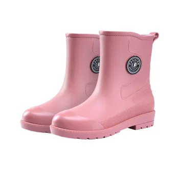 LONGYING Abrasion Resistant Cushioning Rain Boots Women's Pink