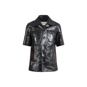 Ferragamo Leather Jackets Men Black