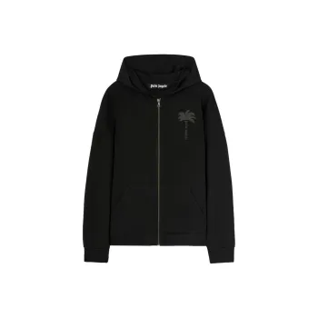 PALM ANGELS Palm Printed Zipped Hoodie