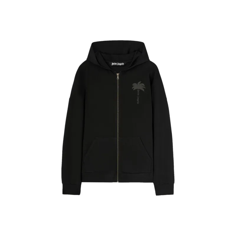 PALM ANGELS Palm Printed Zipped Hoodie-0
