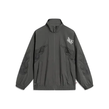 LiNing Badfive Enjoy Your Tea At Leisure Trench Coat Men's Obsidian Gray