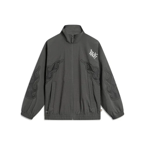 LiNing Badfive Enjoy english Tea At Leisure Trench Coat Men's Obsidian Gray