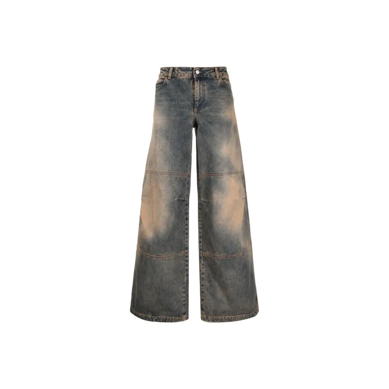 Aries Acid-wash Wide-leg Jeans-0