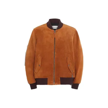 COACH SS23 Leather Jacket Men's Orange