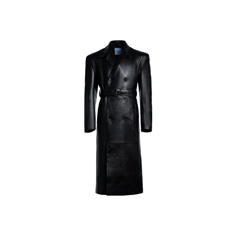 Mugler H&M Leather Trench Coat Mens-0