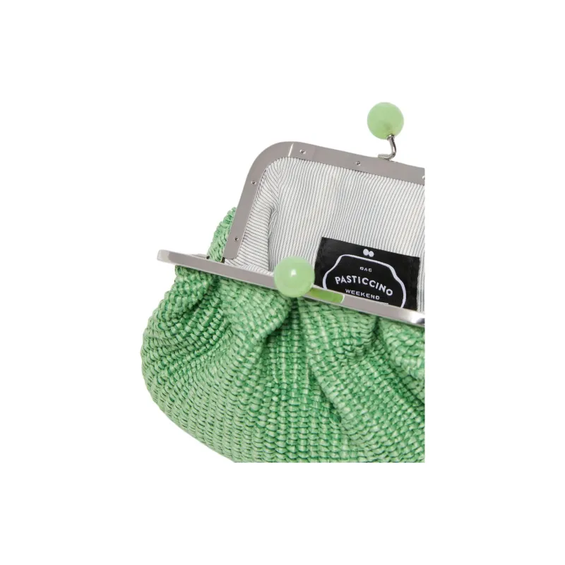 WEEKEND MaxMara Cotton Shoulder Bag Small Size Women's Emerald-3