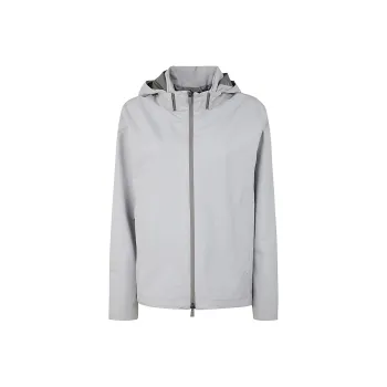 HERNO Zip-Up Hooded Laminar Windbreaker Jacket