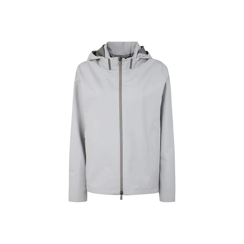HERNO Zip-Up Hooded Laminar Windbreaker Jacket-0