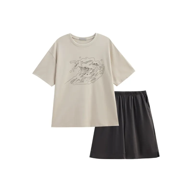 Same Language Pajama Set Men's Light Apricot · Whale Gray-0
