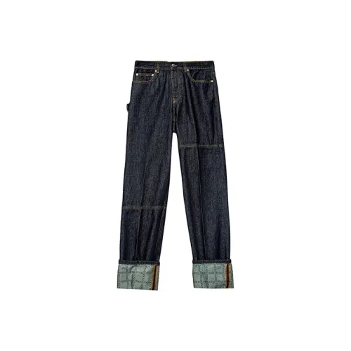 JW Anderson Logo Grid Turn Up Jeans