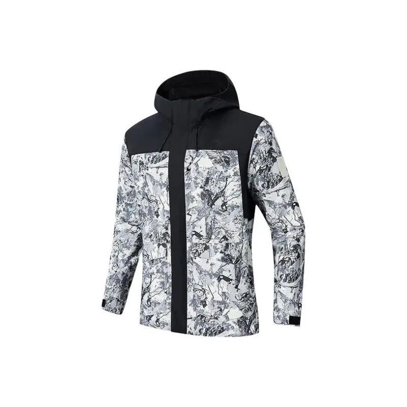 Anta Outdoor Collection Jackets Coats Men's Basic Black/All Over Print-0