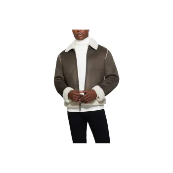 GUESS Redford Bonded Sherpa Jacket Jackets Coats Men's Brown