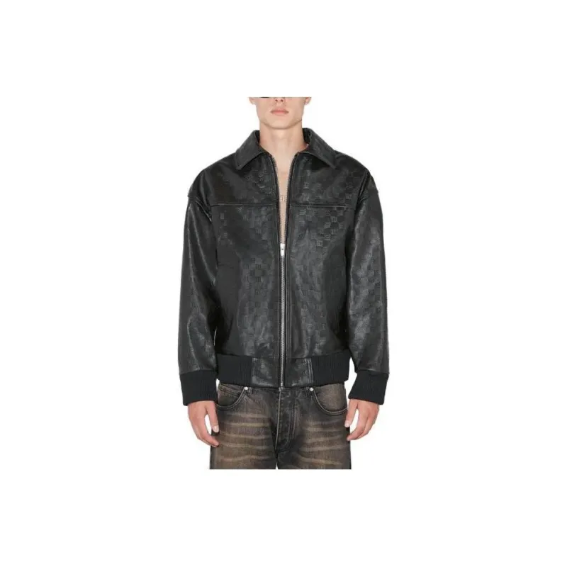 Misbhv Monogram Embossed Bandit Leather Jacket-0