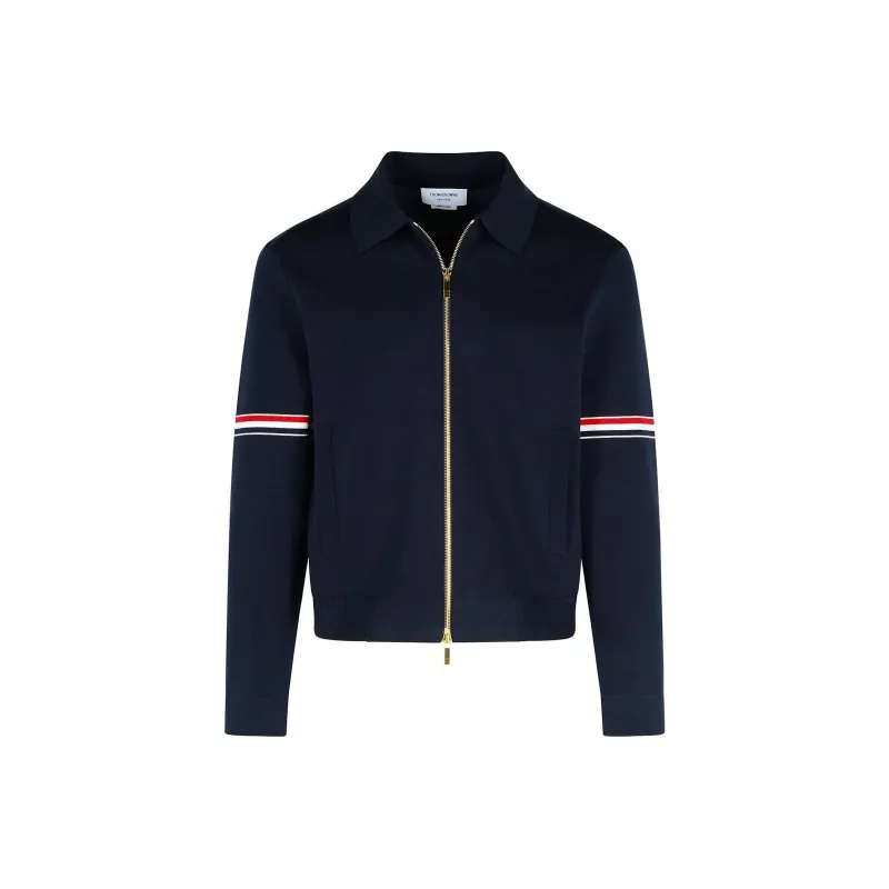 THOM BROWNE RWB Stripe Long Sleeved Zipped Jacket-0