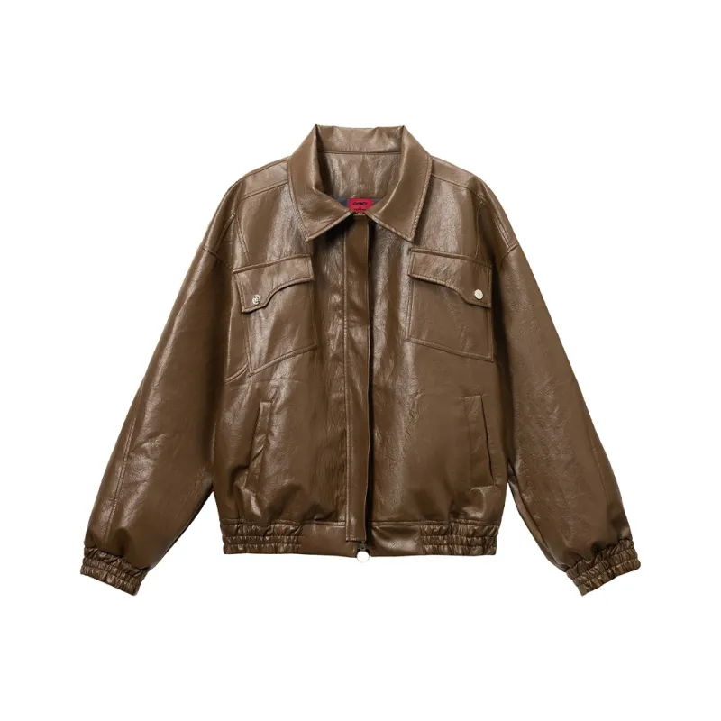 GRKC Leather Jacket Unisex Coffee-0