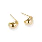 Gold Bean Hoop Earrings[925 Sterling Silver Stud]