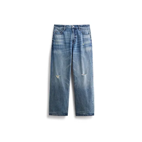 PEACEBIRD MEN Jeans Men's Denim Medium Blue Batch 1