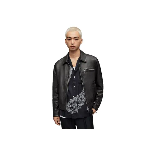 ALLSAINTS Leather Jackets Men Black