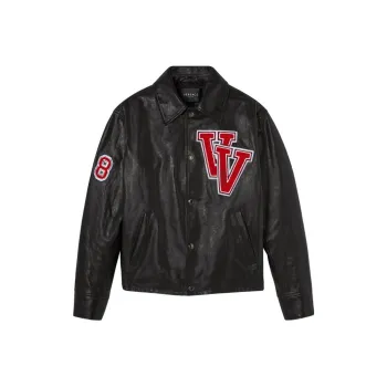 VERSACE SS23 Leather Jacket Men's Black