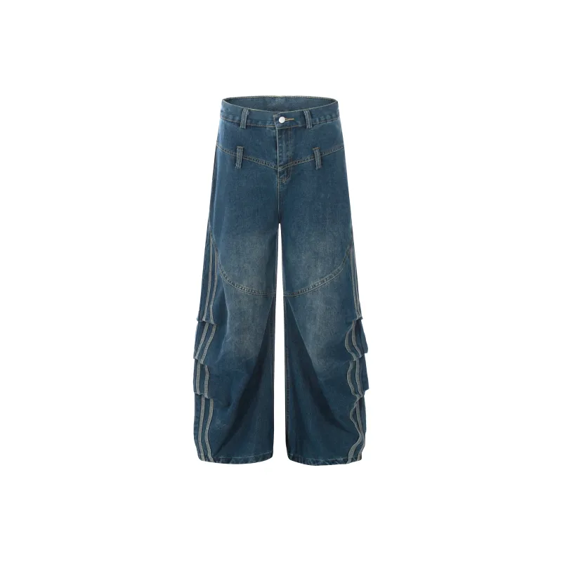 YINLEI Jeans Unisex Blue-0