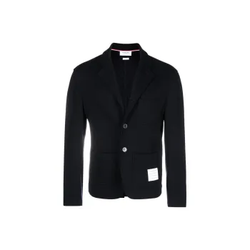 THOM BROWNE Logo Patch Single Breasted Blazer