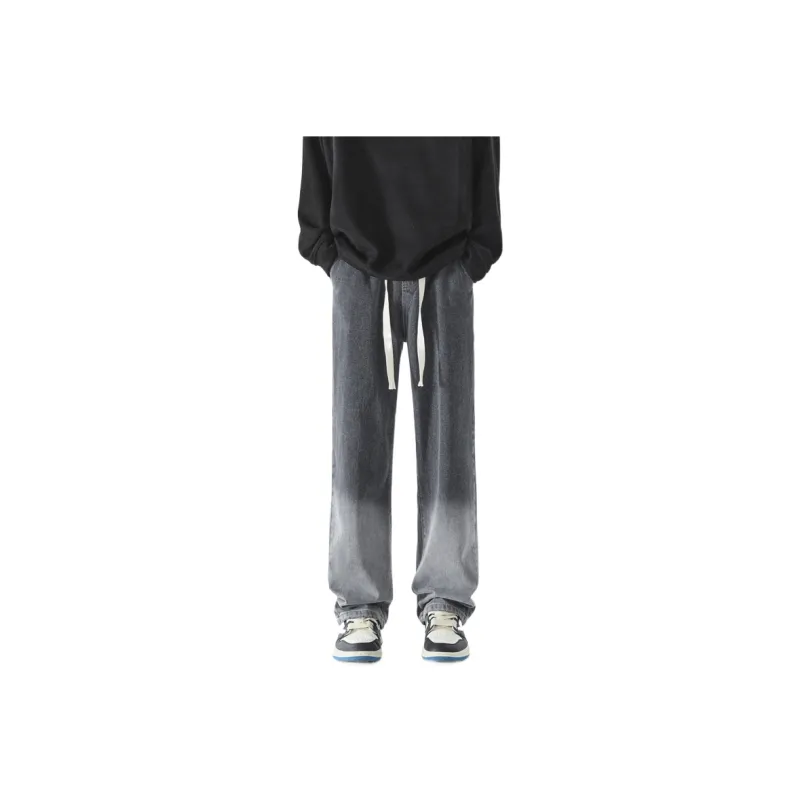 NOME Preppy Style Minimalist Style Everyday Commute Washable Distressed Lace Up Jeans Unisex-5