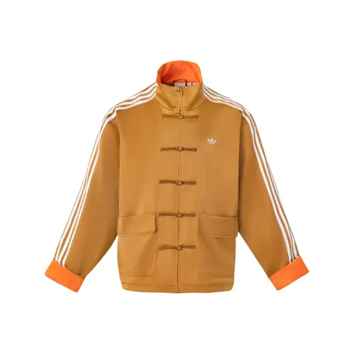 adidas originals SS24 Chinese Style Button Stripe Jacket Wheat Brown