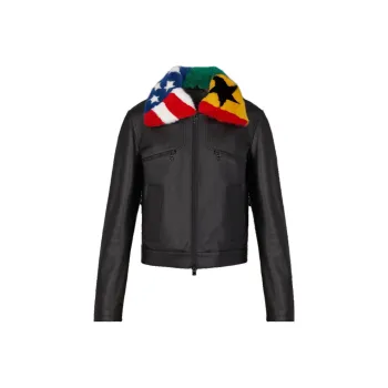 LOUIS VUITTON FW22 Leather Jacket Men's Black