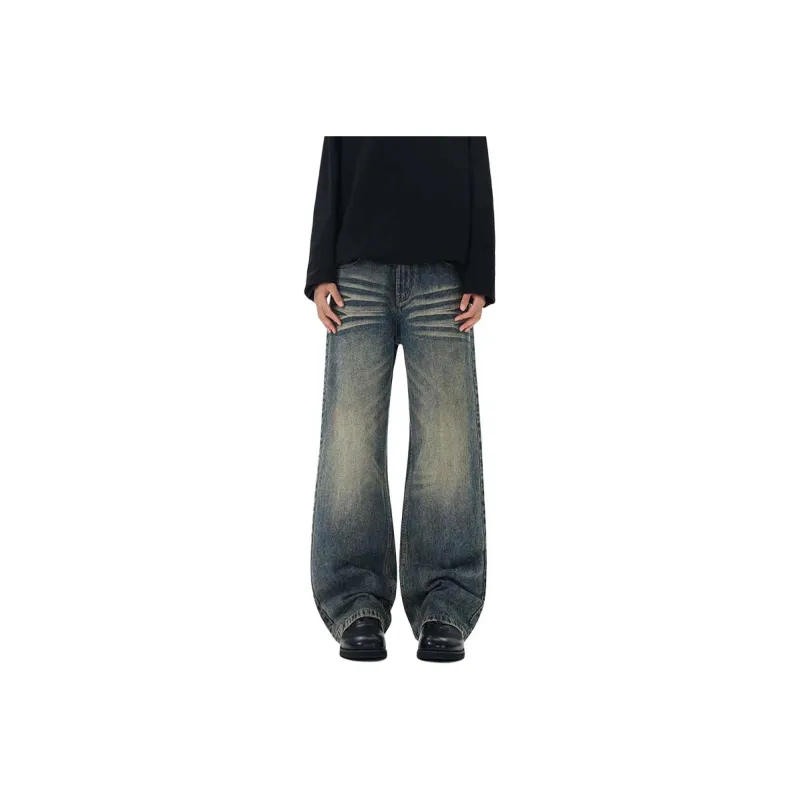 FONDLOOK Pants Men's Vintage Blue-0