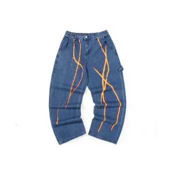 GENANX Straight Jeans Unisex Denim Blue