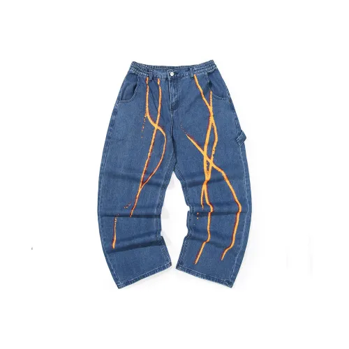 GENANX Straight Jeans Unisex Denim Blue