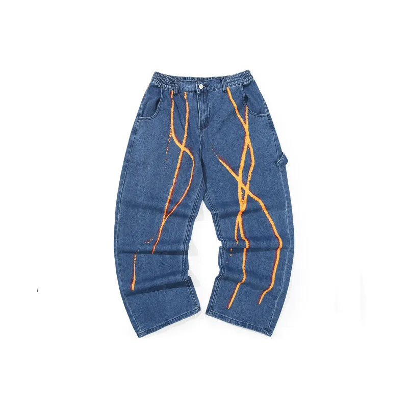 GENANX Straight Jeans Unisex Denim Blue-0
