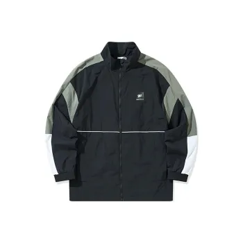 QIAODAN Trench Coat Men's Black Slate Gray