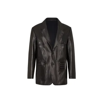 FENDI Leather Jackets Men Black